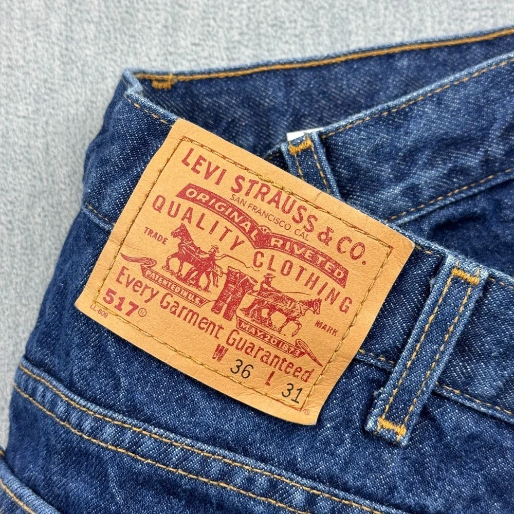 Vintage Levis 517 Jeans Men 35X31 Blue Denim Bootcut Classic Rodeo Made In USA